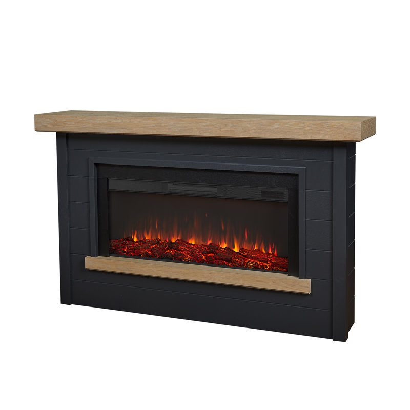 Bernice 65" Landscape Electric Fireplace by Real Flame, Charcoal, Smart Firebox