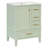 24.8" Modern Compact Bathroom Vanity with Ceramic Sink For Space-Saving Storage - Green-1111321746