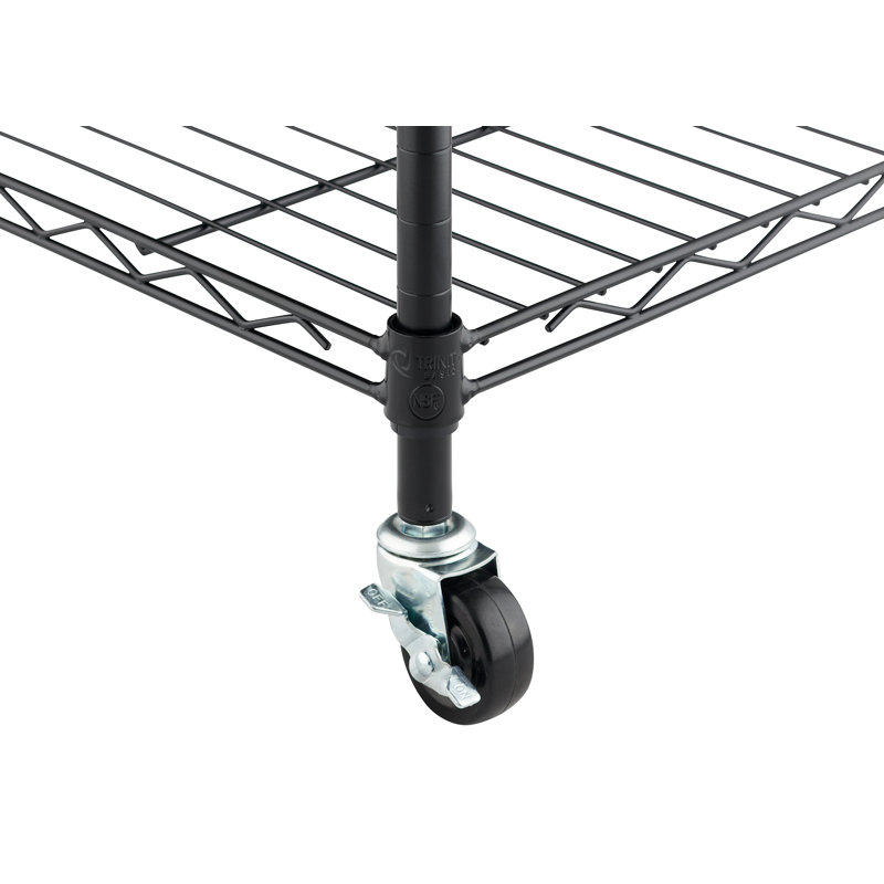 Étagère grillagée à 6 niveaux Nsf 48 po x 18 po x 72 po Basics, Noir