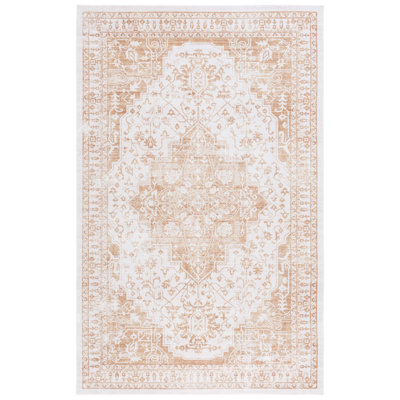 Arizona Manor Machine Washable Non-Slip Area Rug In Beige & Gold