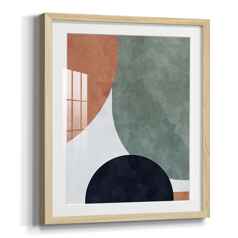 «Abstract Of Shapes I», reproduction encadrée, Papier avec cadre naturel, Blanc