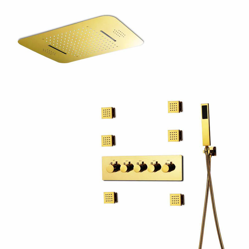 Thermostatic All-In-One Kit with Rough in-Valve, Rose Gold