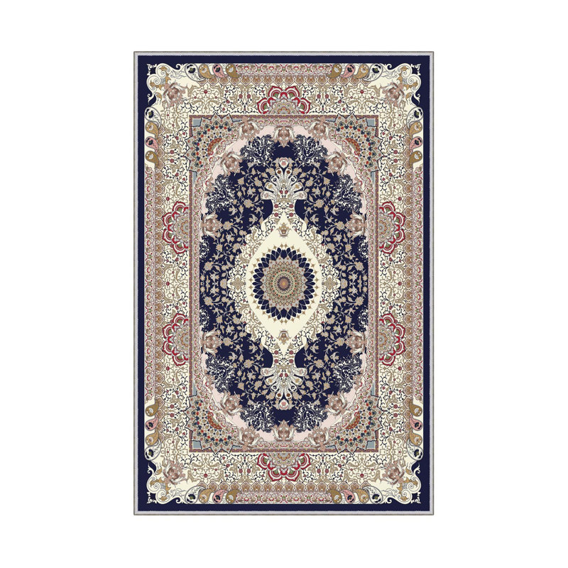 Stylish Woven Carpet (4 x 6 Feet), 100% Polyester, 0.3 in Pile Height | Antibacterial, Non-Slip PVC Dot Underside | Machine Washable, 3D Digital Printed Design | Perfect for Living Room, Bedroom & Office Decor