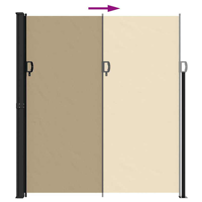 Vidaxl Retractable Side Awning, Beige, 86.6" x 236.2"