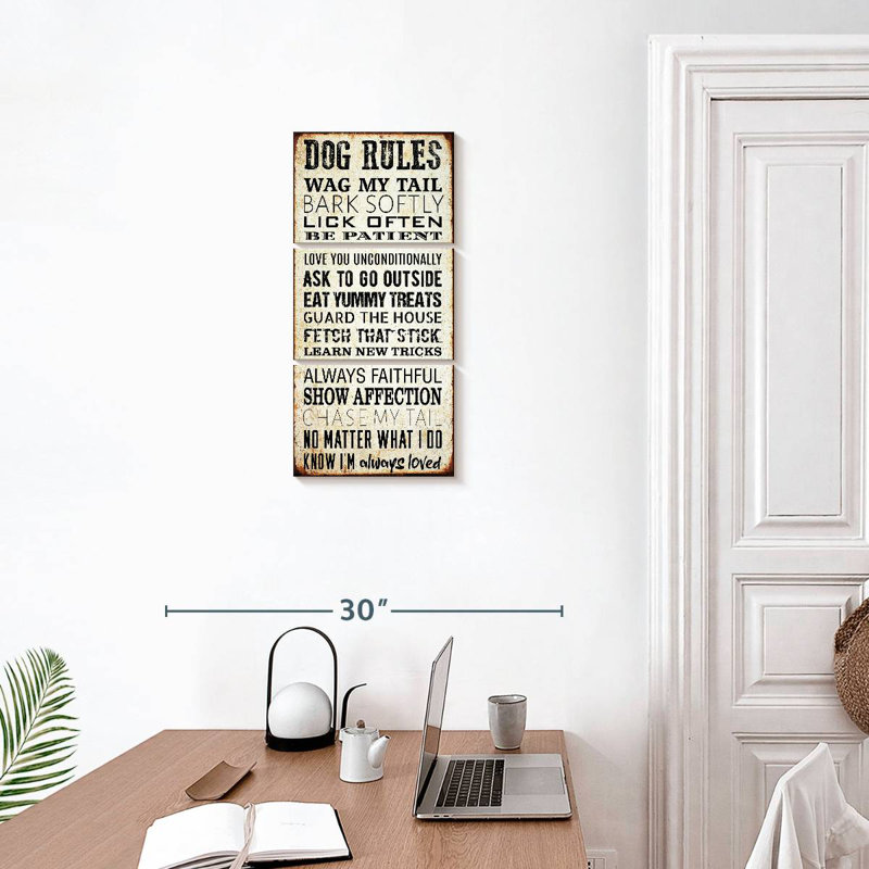 Dog Rules, 27" H x 12" W