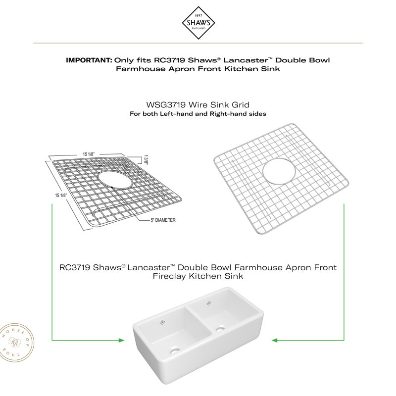 Lancaster Wire Sink Grid For RC3719 Kitchen Sink, Biscuit