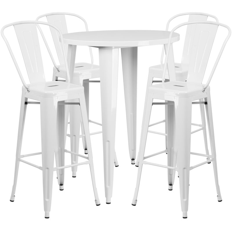 Ensemble de tables de bar Williamston, Blanc, H 41 po x l 30 po x L 30 po