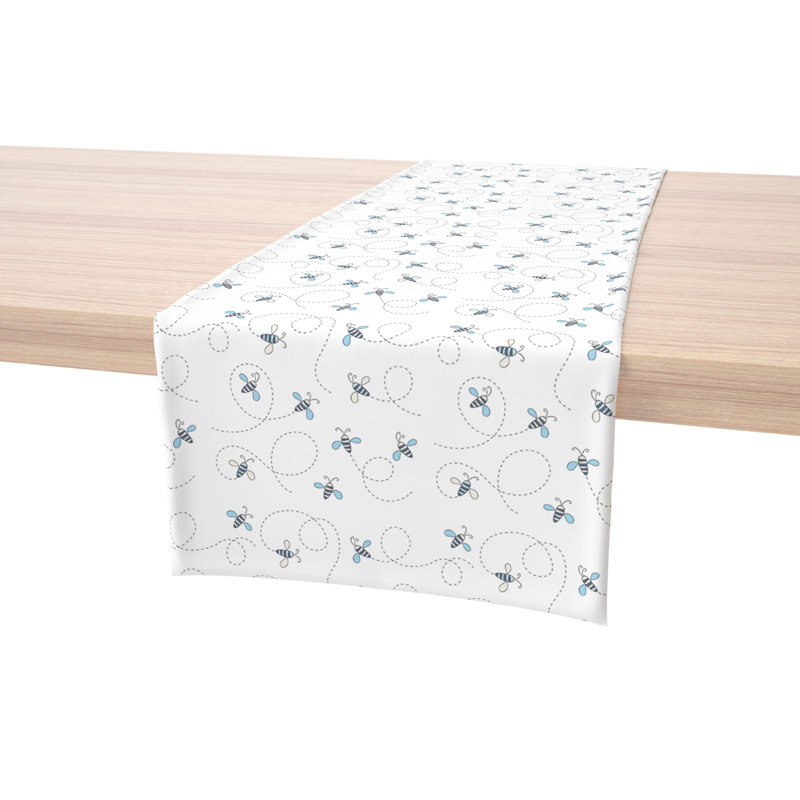 Table Runner, 100% Cotton, 16X72", Buzzing Bees, 72" L x 16" W
