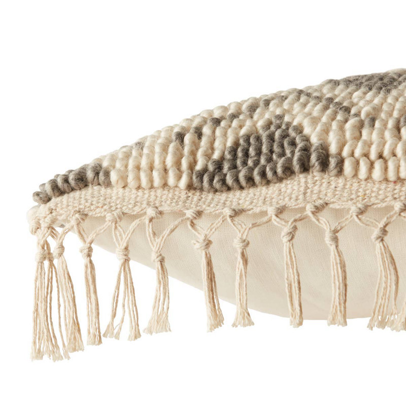 Coussin Oakleaf, Gris/crème, Polyester / bourre de polyester
