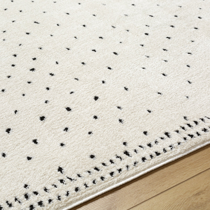 Tapis gris anthracite / crème Athira, Rectangle 6 pi 7 po x 9 pi