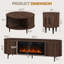 Ensemble de meuble télé 70 po et table basse avec rangement caché: couvercle rabattable et portes coulissantes-628378525
