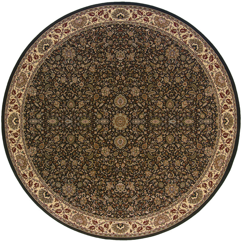 Tapis brun / ivoire Shelburne, Rond 8 pi