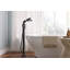 Ensemble de garniture de robinet de baignoire à poser sur pied à poignée simple transitionnelle avec douche carrée en chrome 1,75 GPM-113784730
