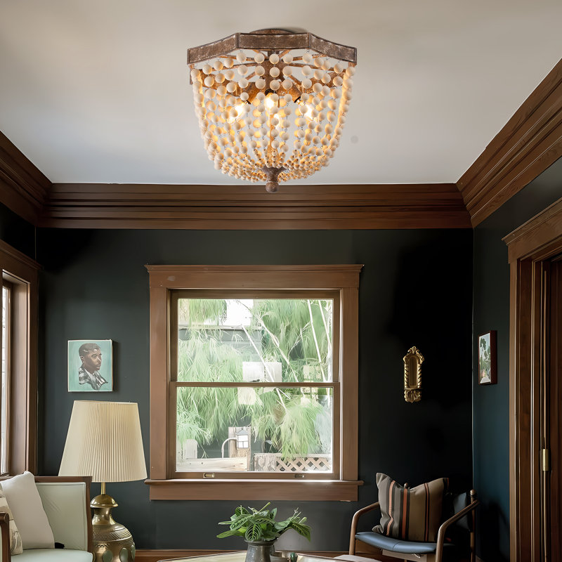 Chemise Wood Semi Flush Mount