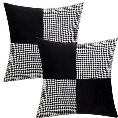Checkered Cotton Blend Pillow Cover