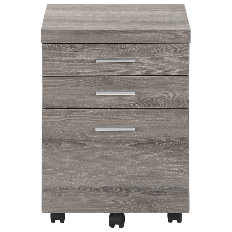Office File Cabinet With Rolling Mobility, Storage, Taupe, Storage 3 Cabinet, Mobile, Contemporary Desk