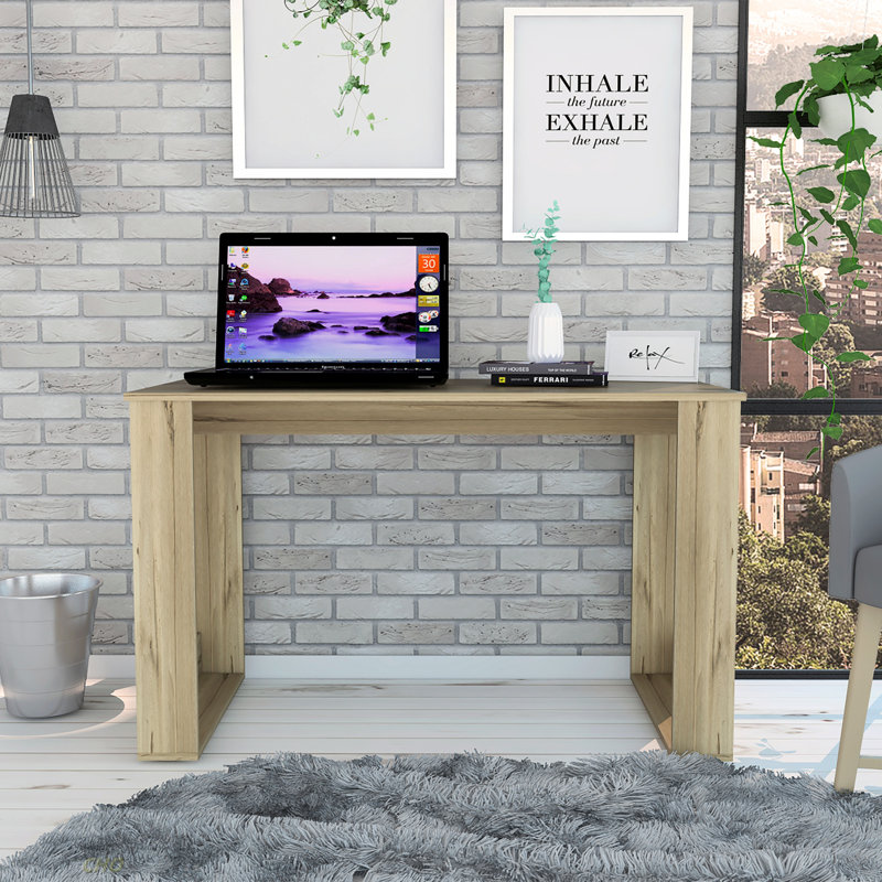 Computer Desk Albion With Ample Worksurface And Legs, Oak