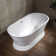 59" x 30" Freestanding Soaking Acrylic Bathtub with Pedestal, Double Ended, Non-Slip Design