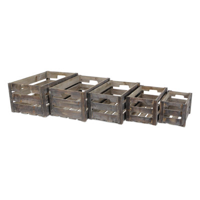 Ensemble de caisses en bois 5 pièces