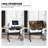Craft and Drawing Table Workstation with Stool, Drafting Table with Slide-Out Tabletop and Drawers