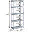 Bibliothèque grise argentée à 4 tablettes - Rangement polyvalent pour la zone de travail Métal et bois Gris et argent