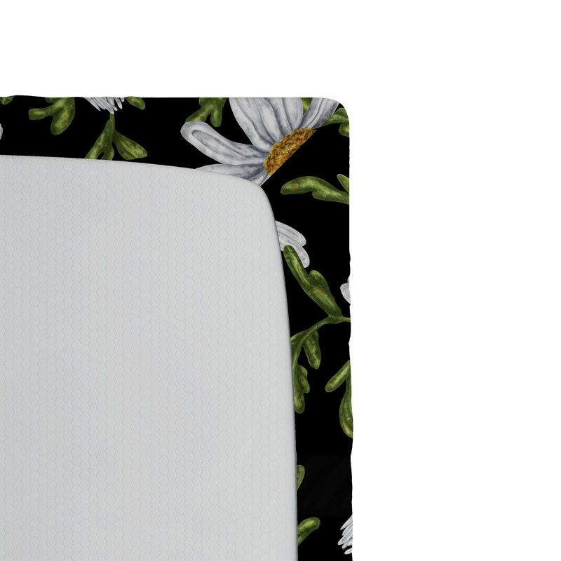 Drap-housse rustique Ambesonne, Full Fitted Sheet, Blanc cassé, vert fougère / floral