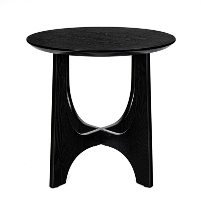 25" Round End Table, Wooden Side Table,Night Stand For Bedroom, Living Room ,Reception Room