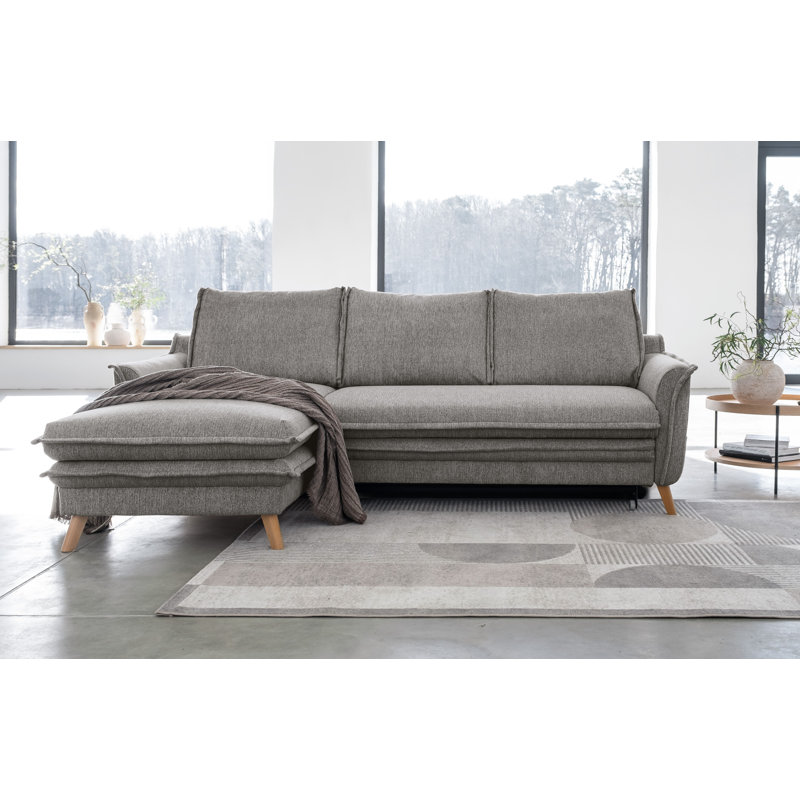 Charming Charlie Limited 4 Seater Sofa Bed, Grey, Left facing