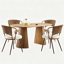 Ensemble de table et chaises de salle à manger en bois massif 4 pièces-130085772-130085773
