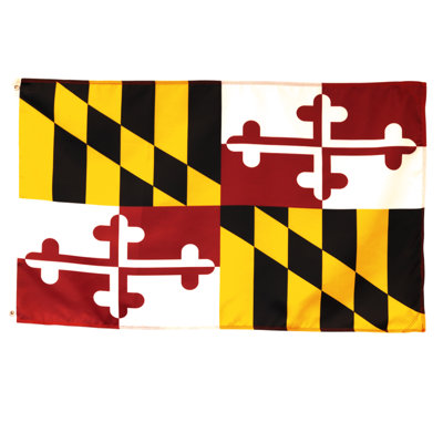 Drapeau de l'État du Maryland 36 po x H 60 po à double face antidérapant Anley