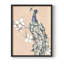 «Peacock in Gold III», reproduction encadrée - bois massif-822137343-822137342