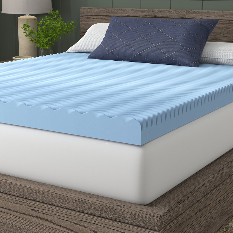Twin 4" Blue Gel Memory Foam Mattress Topper