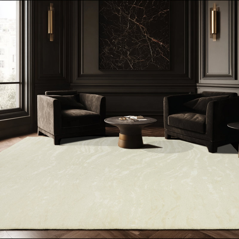 Tapis en laine / tencel touffeté à la main, 9'9" x 12'9"