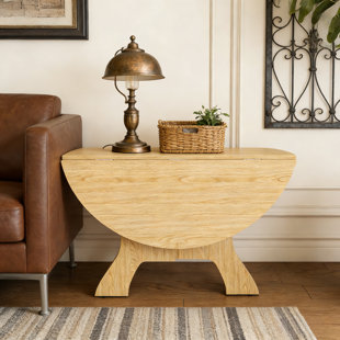 Foldable Drop Leaf Dining Table, 43 Inch Round 3-In-1 Convertible Kitchen Table For Small Spaces, Indoor Outdoor Table