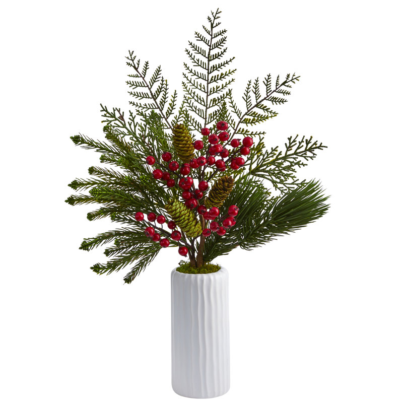 Arrangement floral mixte en vase