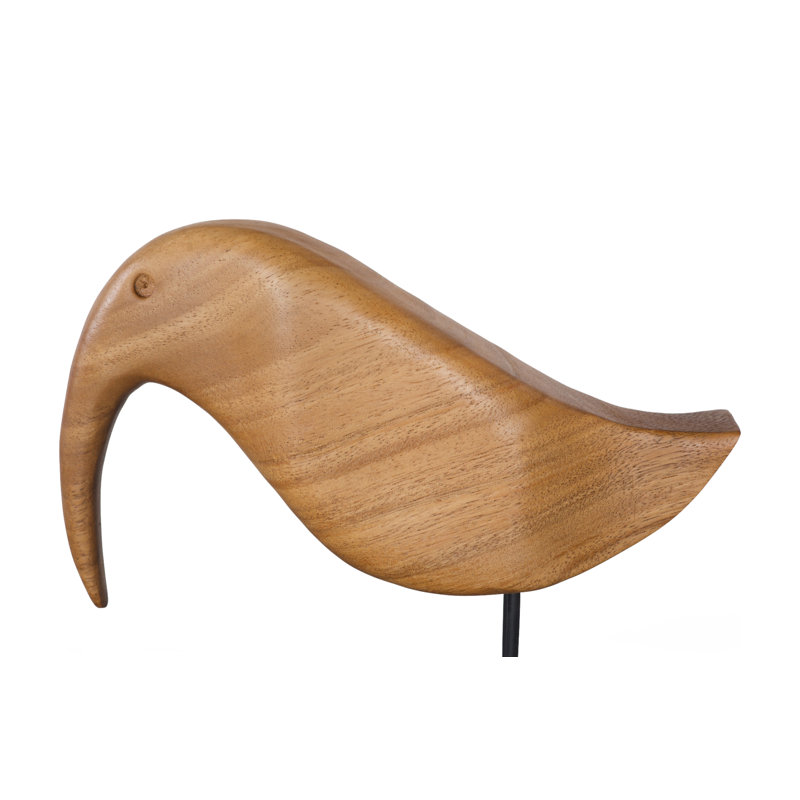 Caldwell Solid Wood Bird Figurine, Natural