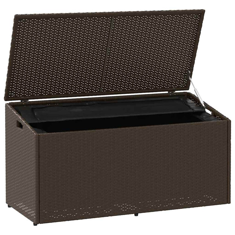 Garden Storage Box 110X50x58 Cm Poly Rattan, Brown