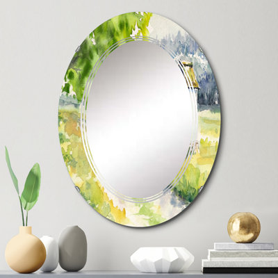 Miroir de salle de bain ovale mural