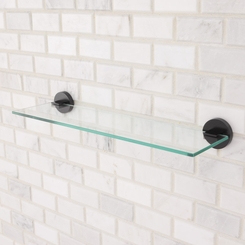 Neo Glass Bathroom Shelf, Matte Black