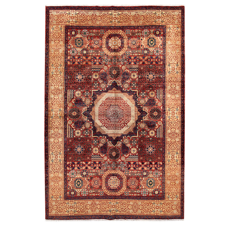 Aryana Wool Oriental Area Rug in Red
