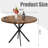 "Mid-Century Modern Brown Round Dining Table - 39" Space-Saving Design, 220 lbs Capacity & Adjustable Legs (Cafe/Bar/Kitchen)"