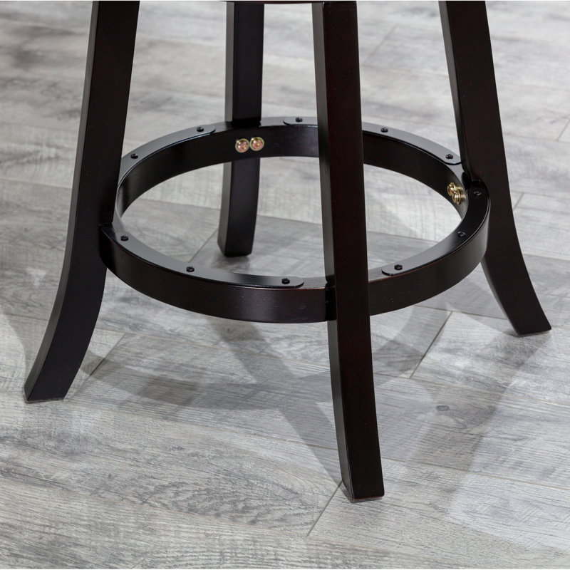 Tabouret pivotant à hauteur de comptoir 24 po avec siège en tissu beige - look tendance et stable et élégant, Beige, Espresso