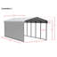 Abri d'auto en acier avec 1 ensemble de parois latérales, 12 x 24 x 9-100015428