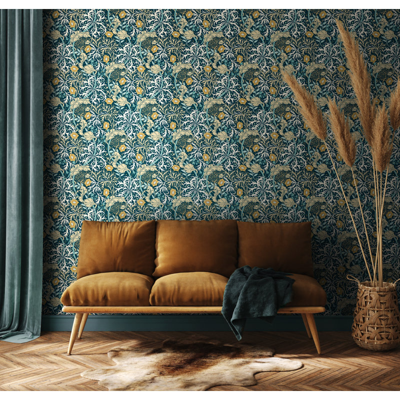 Padstow 10m x 50cm Wallpaper Roll, Petrol Blue