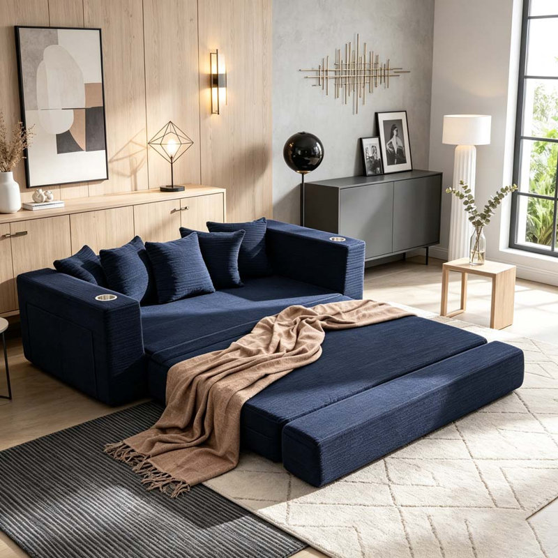 Canapé-lit pliant 76 po, Blue