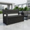 Banc de rangement verrouillable à grain de bois 80 gallons, résine résistante à l'eau