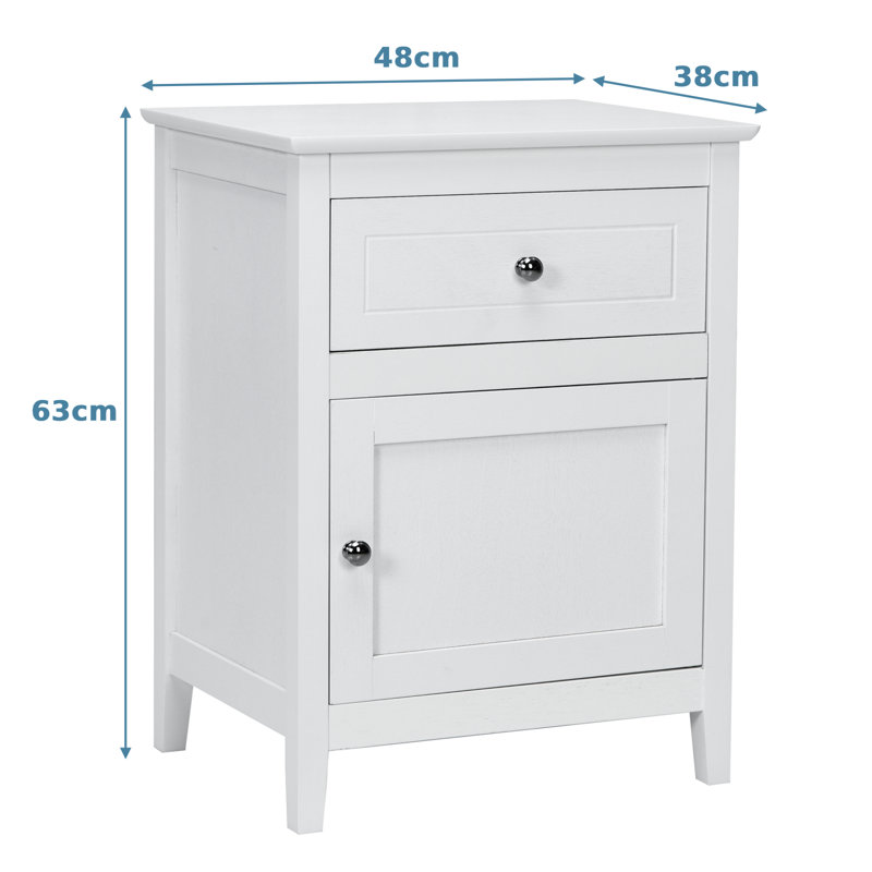 Oldow 48 cm W Bedside Table, White