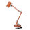 Lampe de bureau à bras articulé de 79 cm de haut avec accent en bois, grande taille, lampe de table en métal réglable, culot E26 25 W max, orange