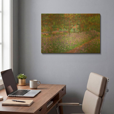 «The Artist» par Claude Monet, art mural en métal doré, 24 po x 16 po