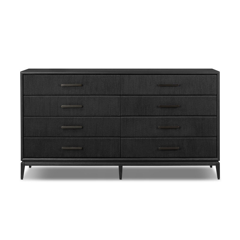 Rosenell 8 Drawer Dresser, Black Oak Veneer